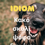 greek idiom kako skyli psofo den ehei