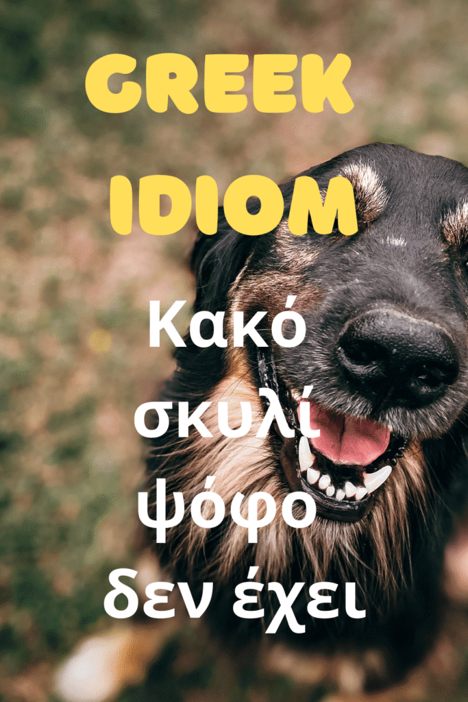 greek idiom kako skyli psofo den ehei