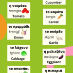a picture with the most common vegetables in Greek