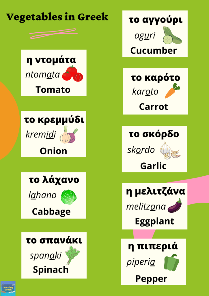 a picture of vegetables in greek
