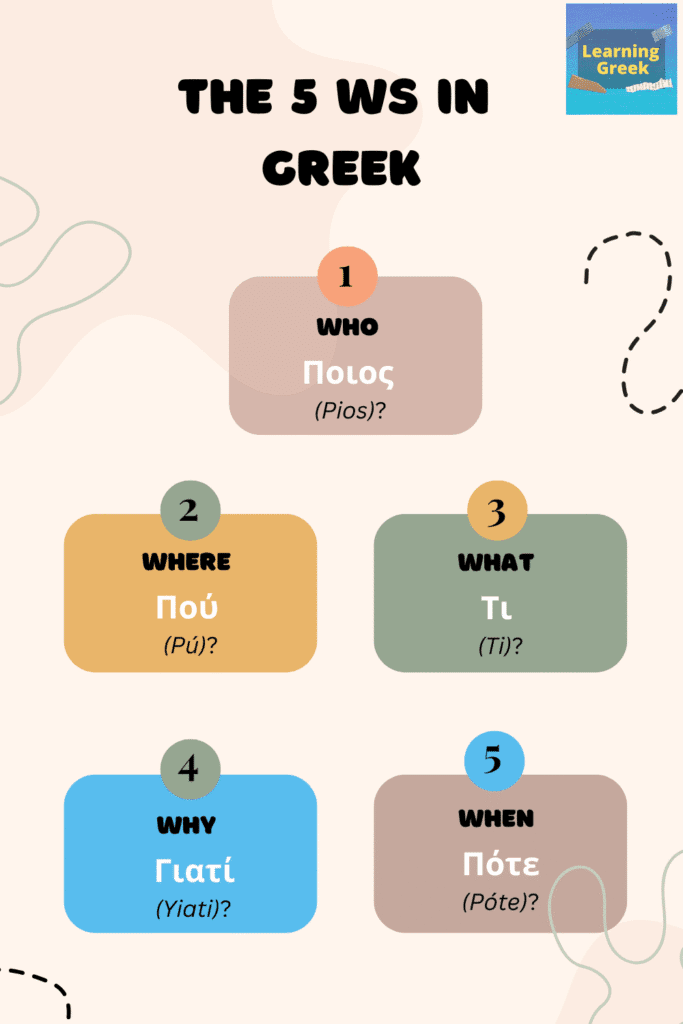 the five ws in greek what where why who when