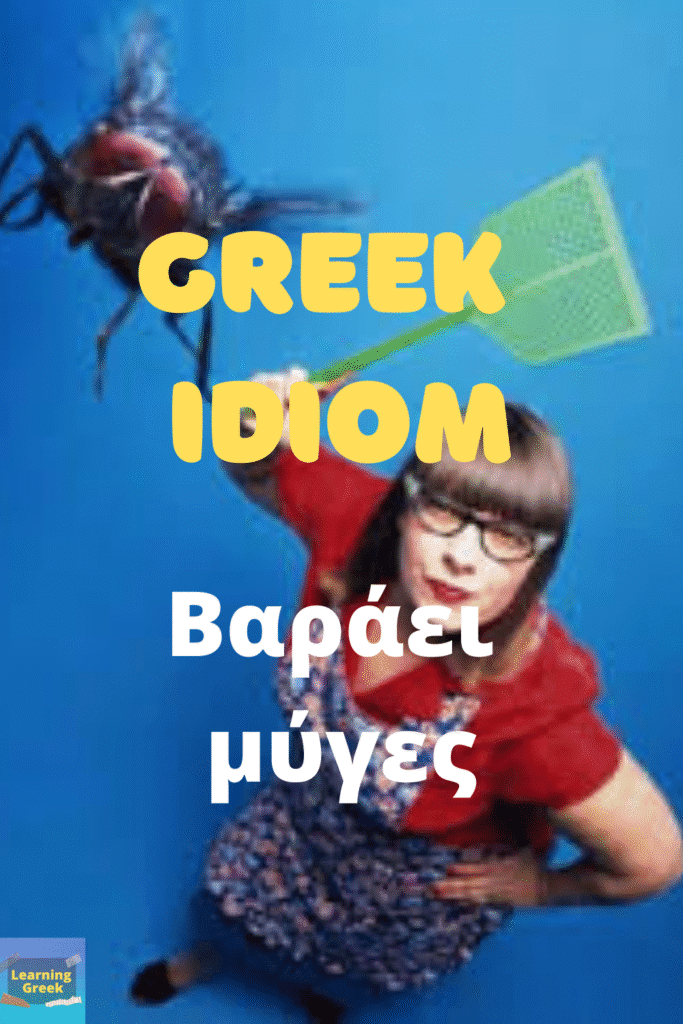 Greek idiom he is swatting flies