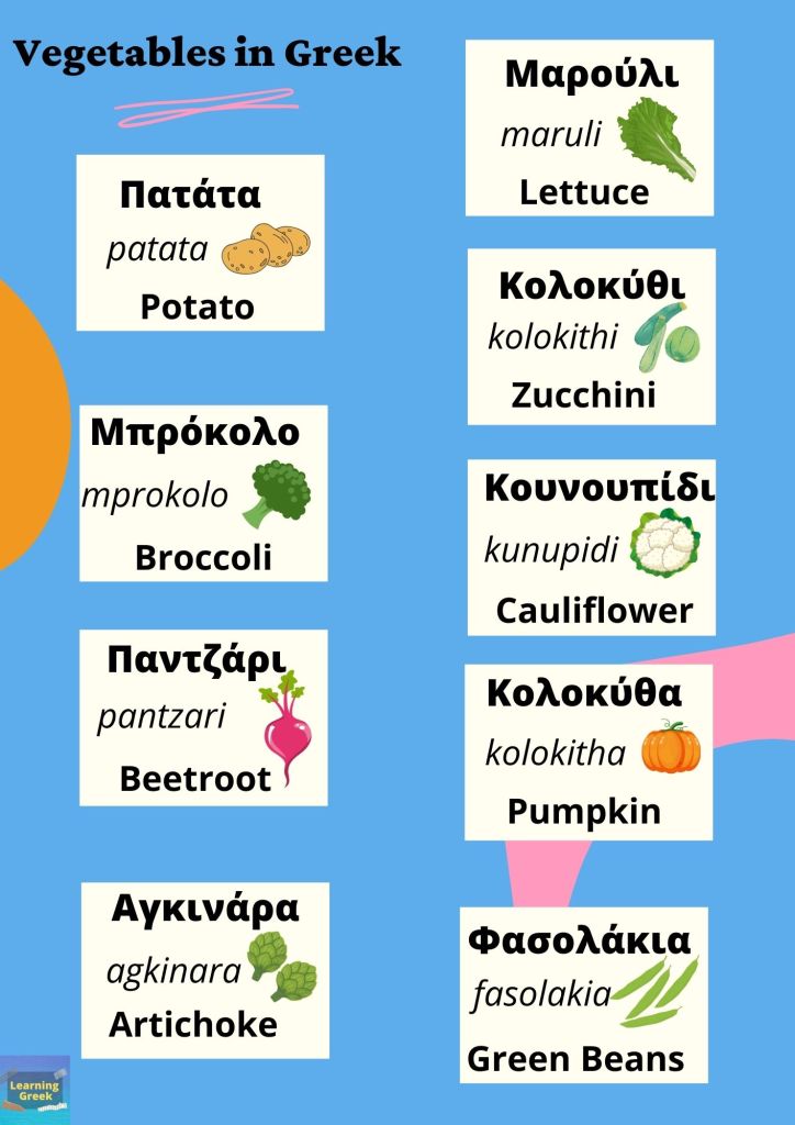 common vegetables in greek
