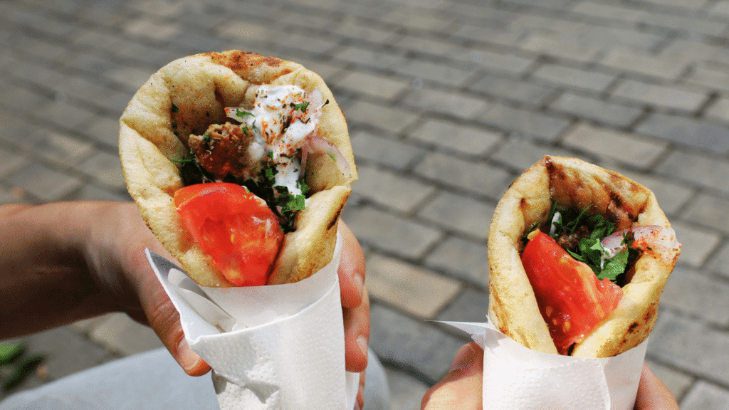 greek souvlaki gyros wrapped