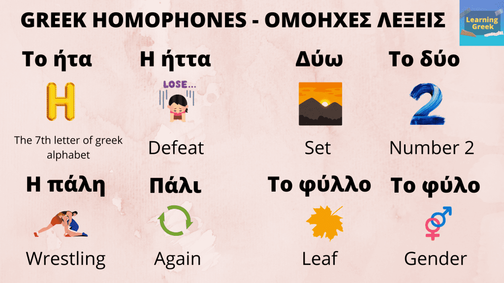 Greek Homophones