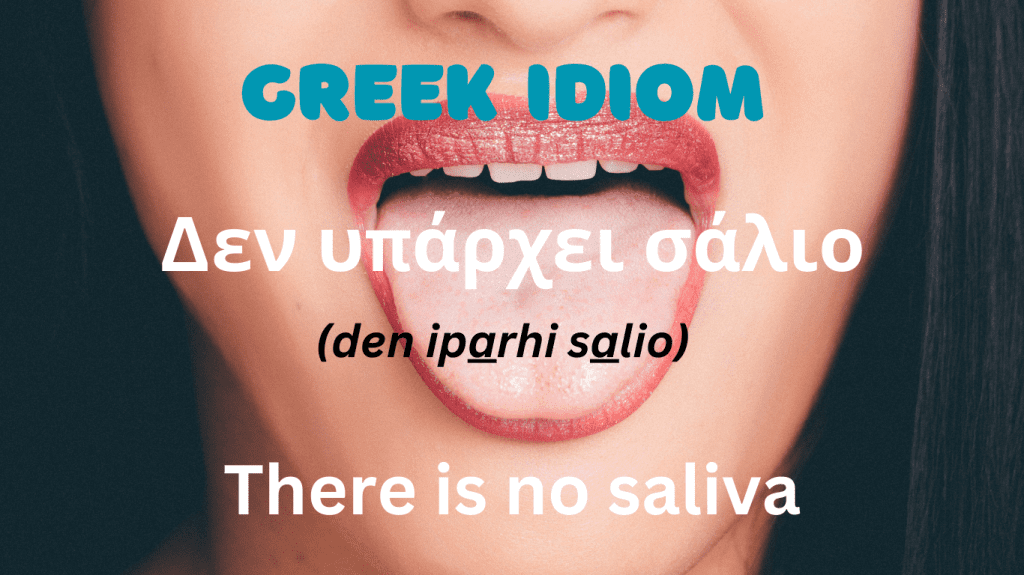 Greek Idiom
Δεν υπάρχει σάλιο
