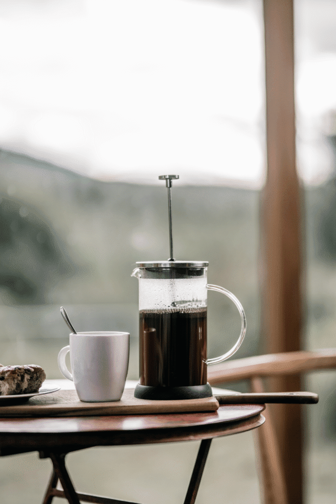 filtered coffee on a table, another coffee in Greece that is quite popular